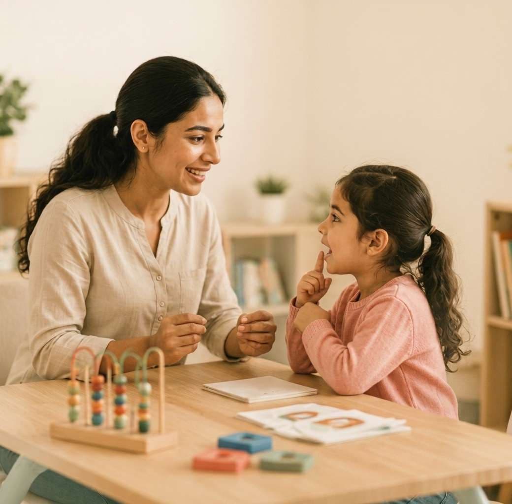An ARULA specialist working one-to-one with a young child